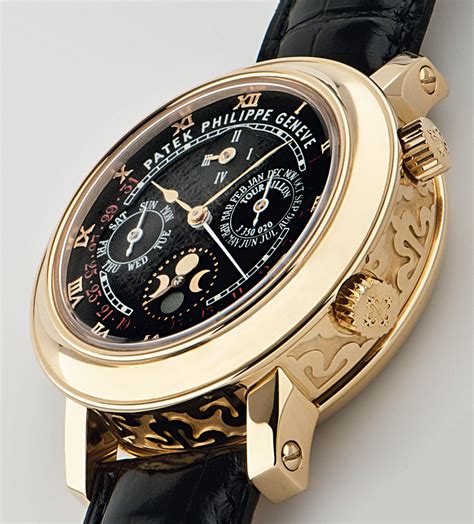 patek philippe sky moon tourbillon gold black|Patek Philippe sky moon tourbillon 6002r 001.